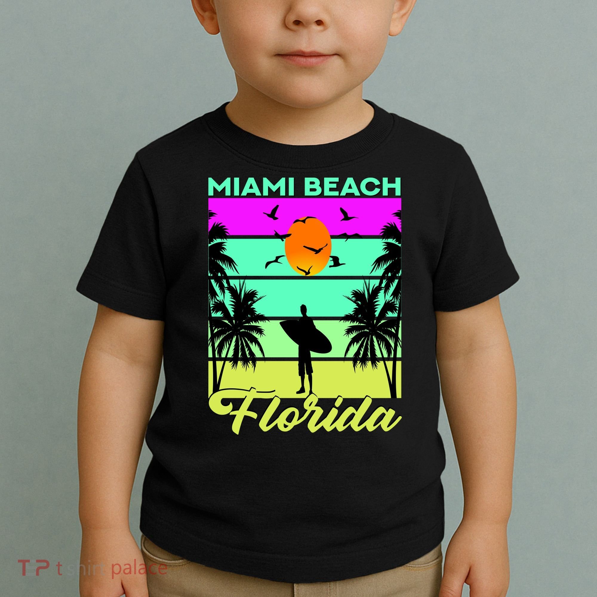Miami Beach Florida Surfing Toddler T-Shirt