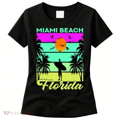 Miami Beach Florida Surfing Women's T-Shirt
