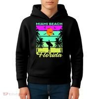 Miami Beach Florida Surfing Kids Hoodie thumb 4