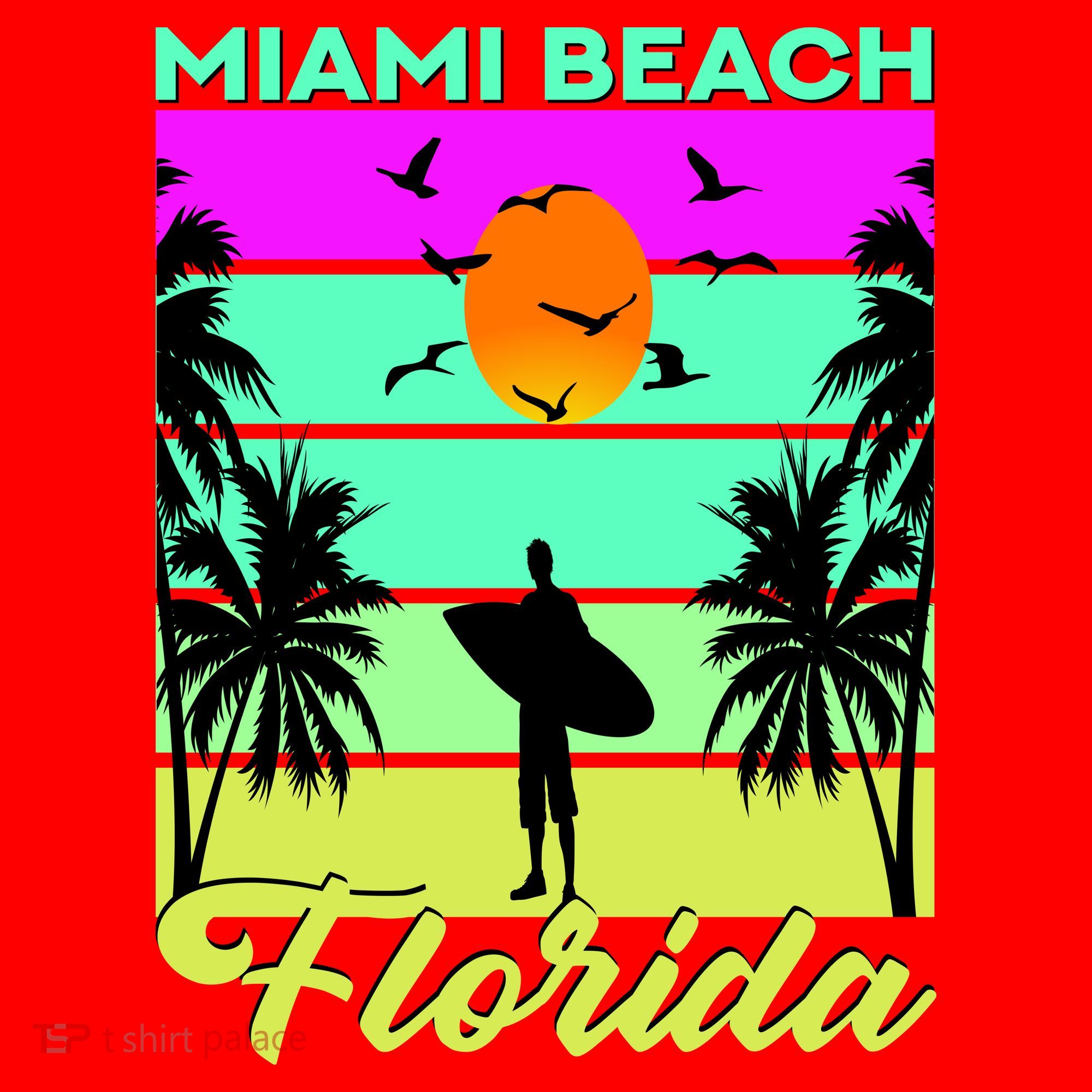 Miami Beach Florida Surfing Santa Hat