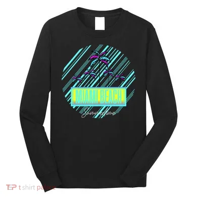 Miami Beach Palm Trees Retro Long Sleeve Shirt