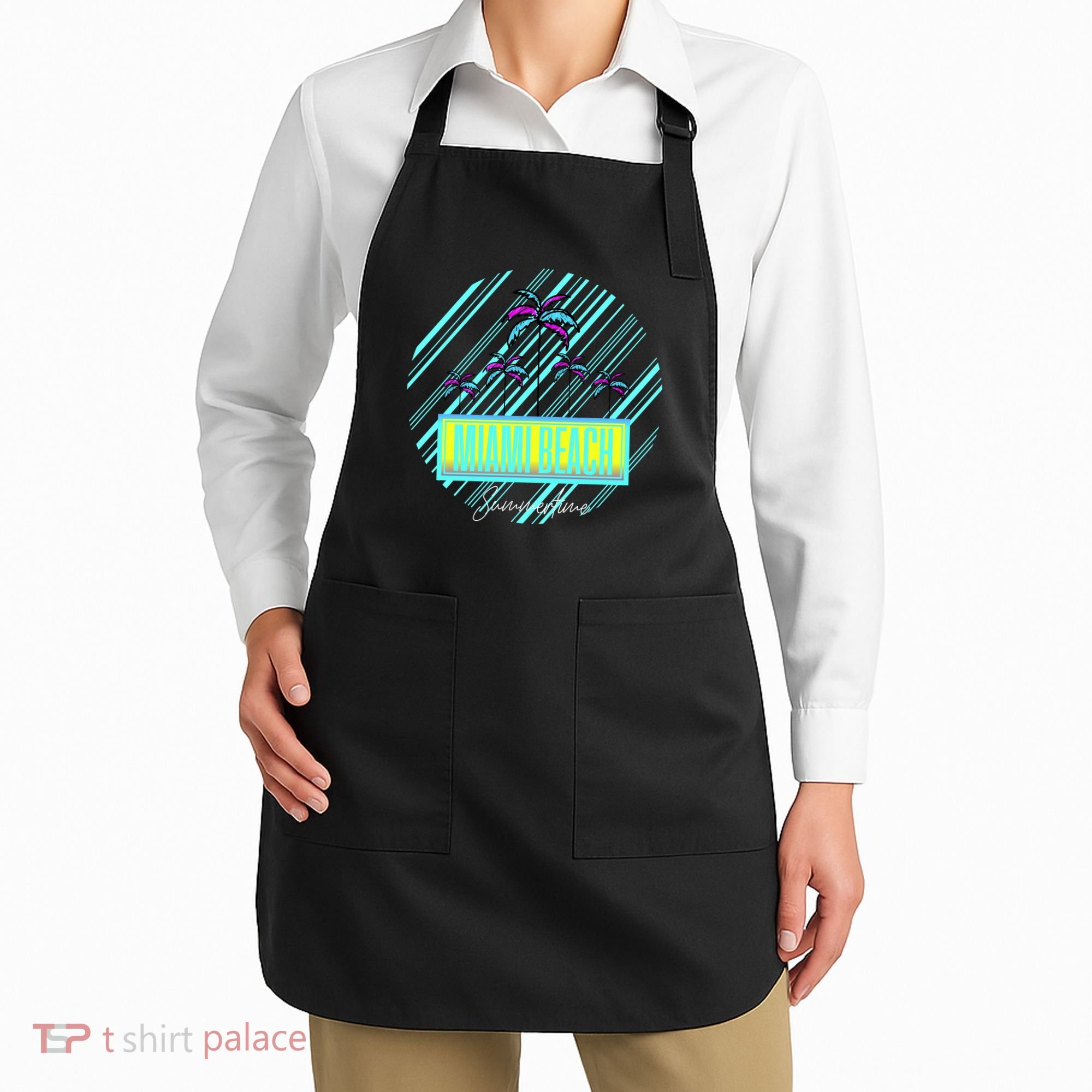 Miami Beach Palm Trees Retro Apron