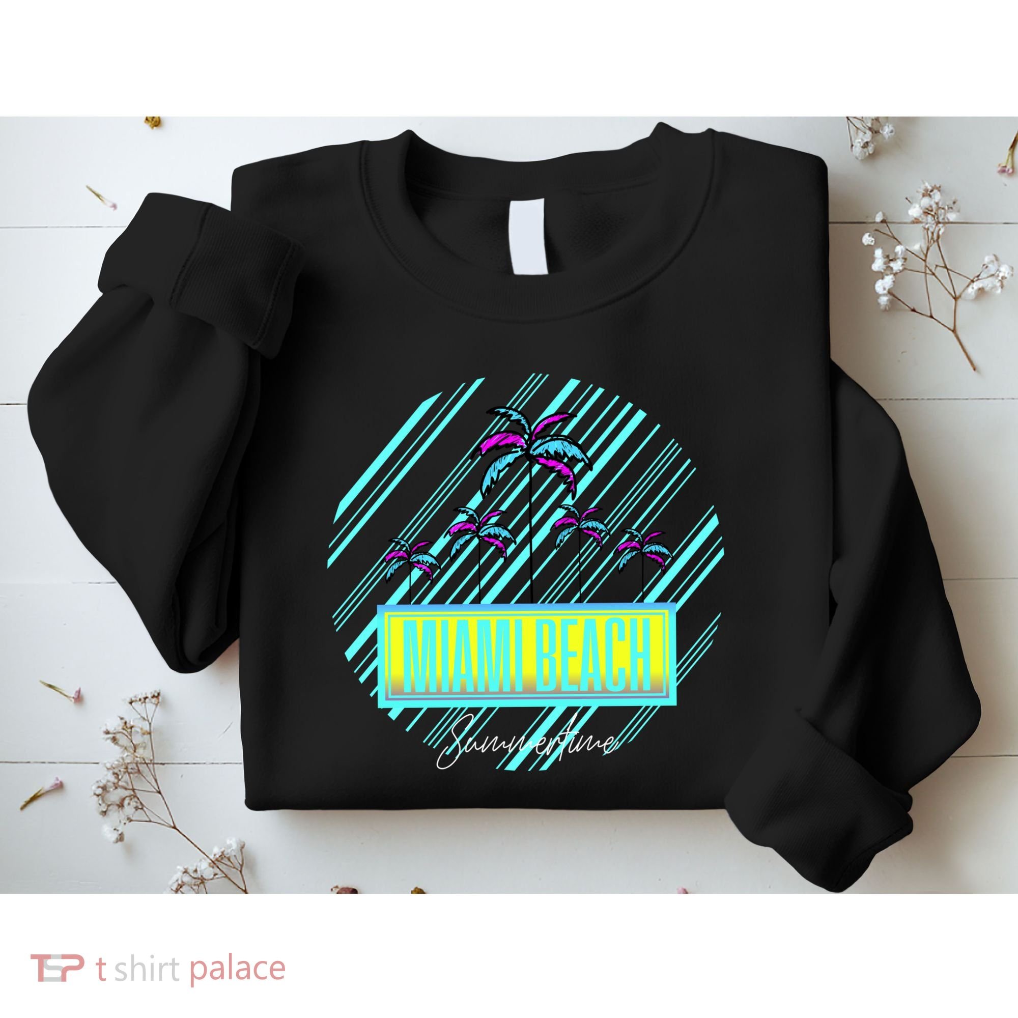 Miami Beach Palm Trees Retro Sweatshirt