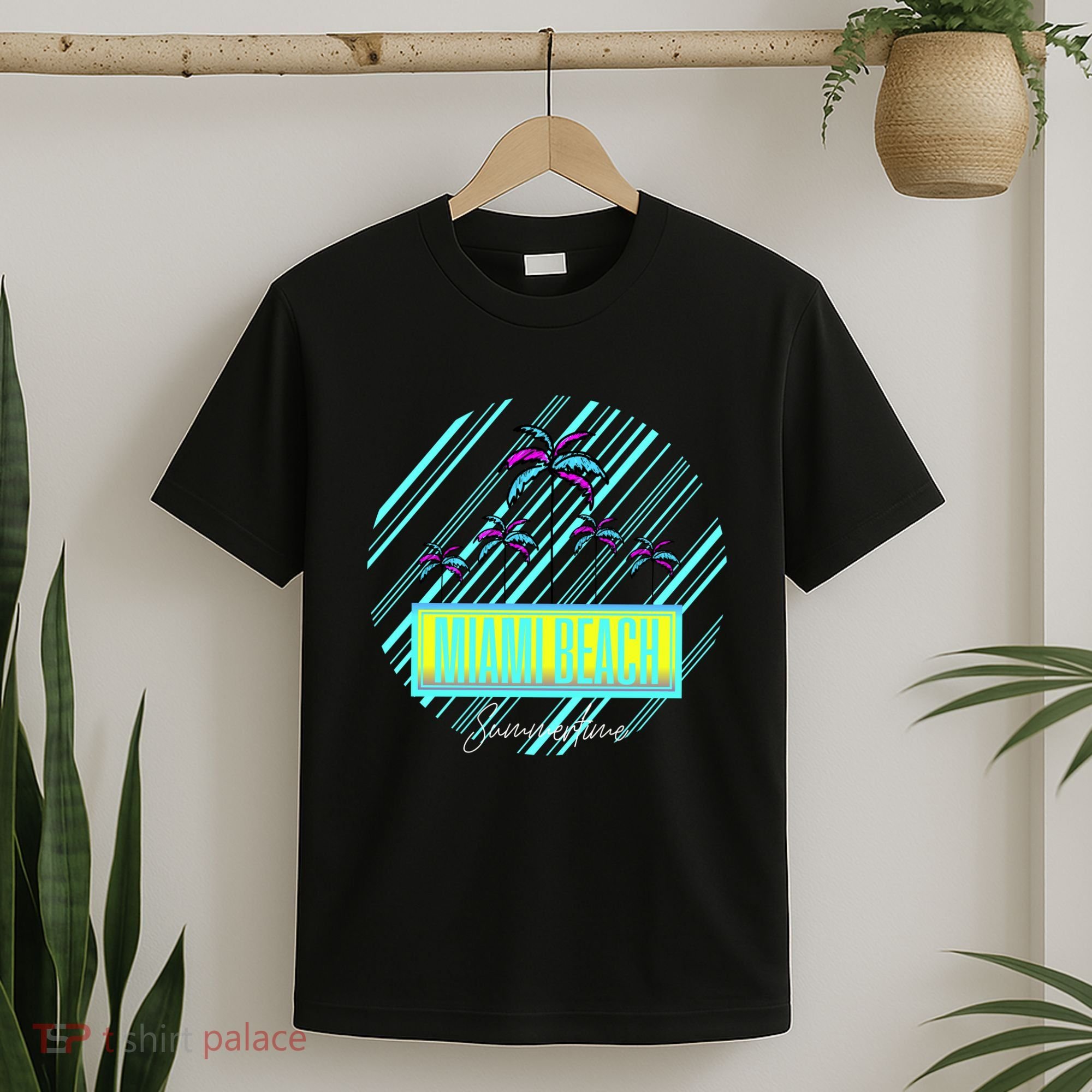 Miami Beach Palm Trees Retro T-Shirt
