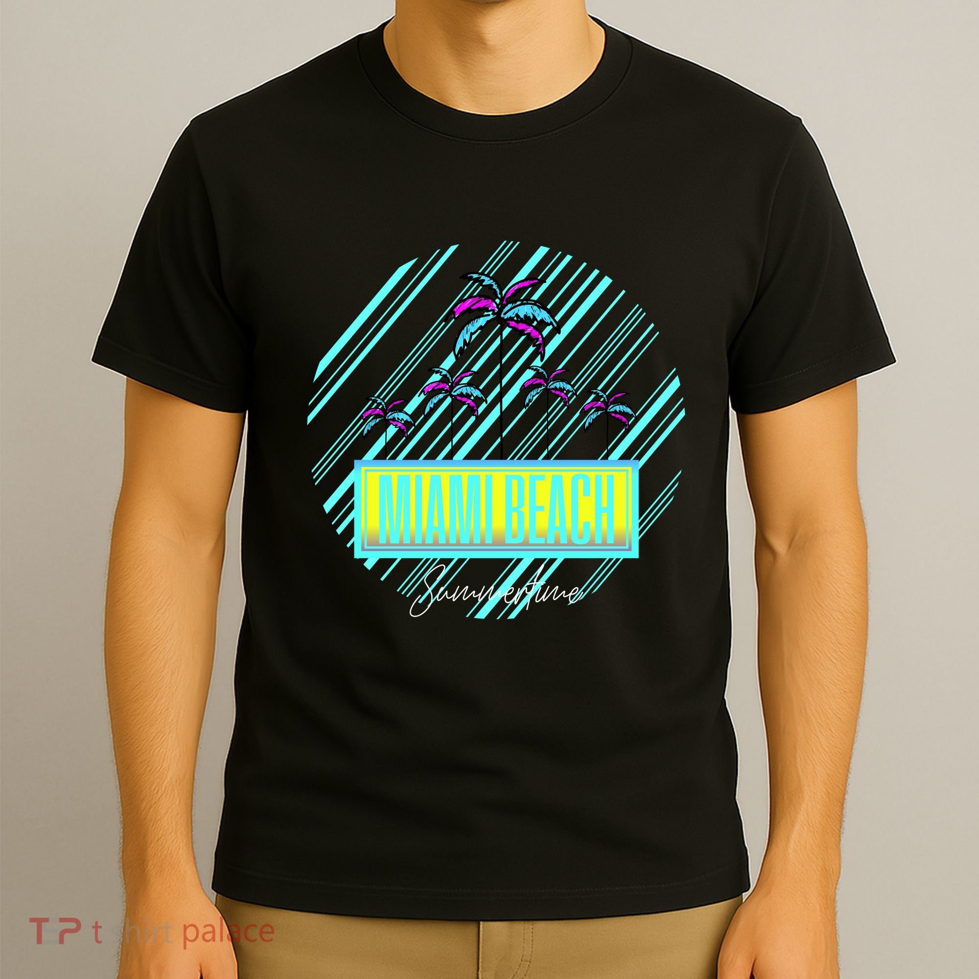Miami Beach Palm Trees Retro T-Shirt