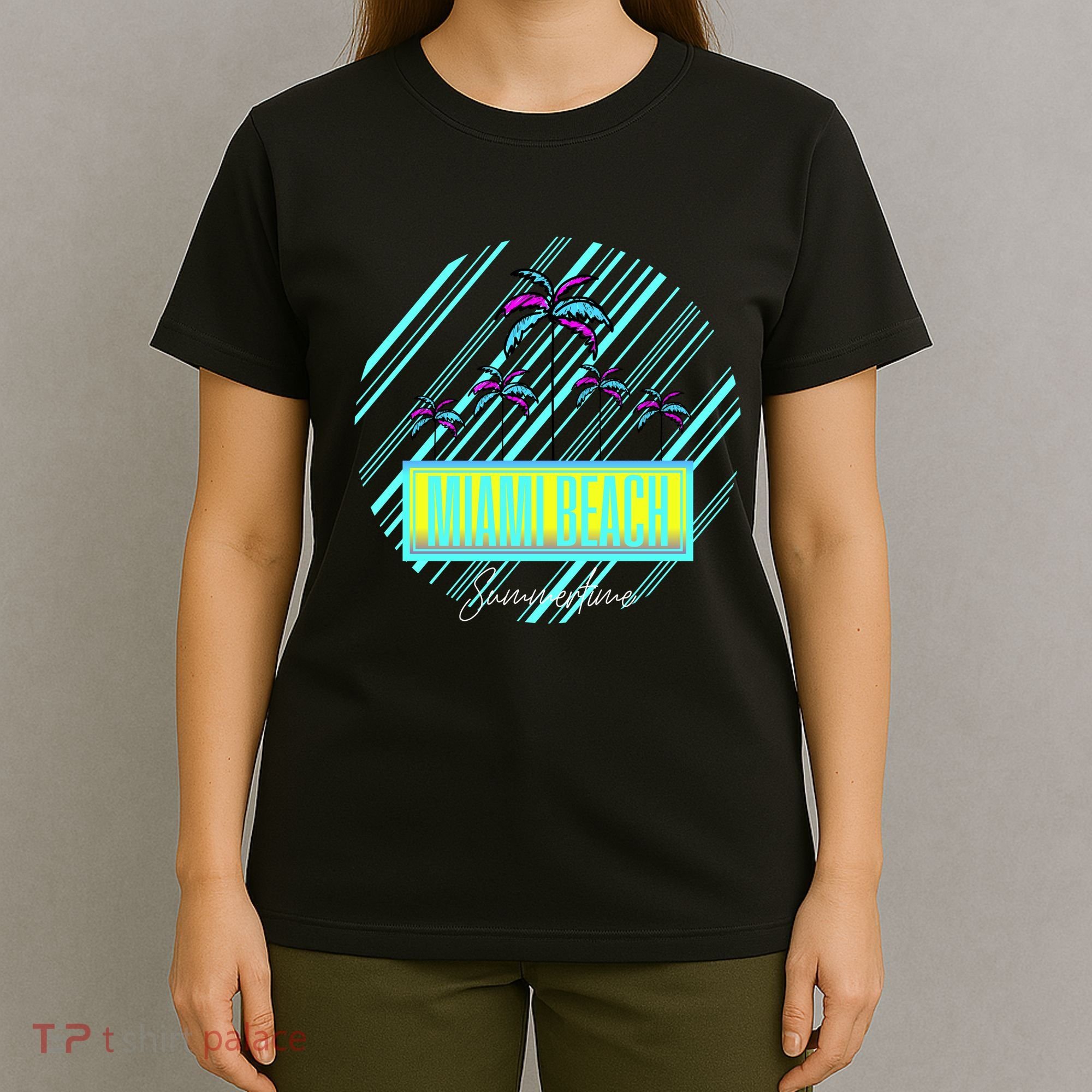 Miami Beach Palm Trees Retro T-Shirt