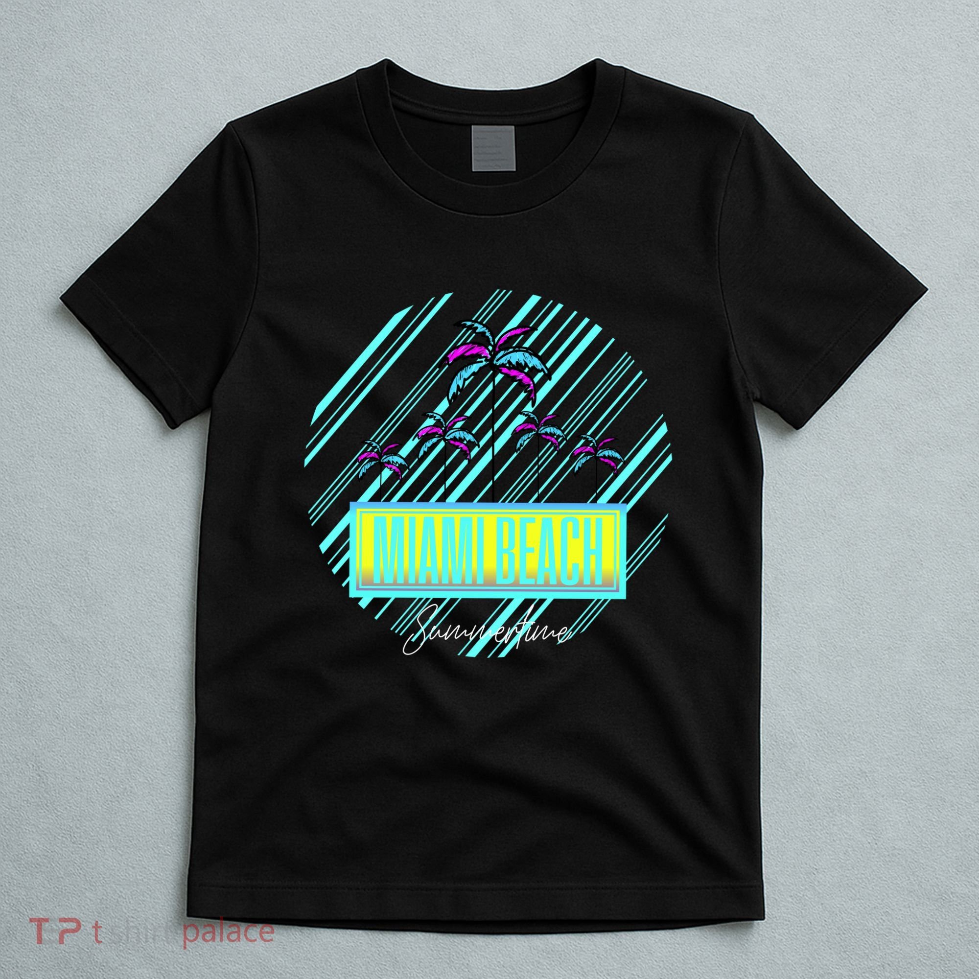 Miami Beach Palm Trees Retro T-Shirt