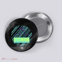 Miami Beach Palm Trees Retro Button thumb 0