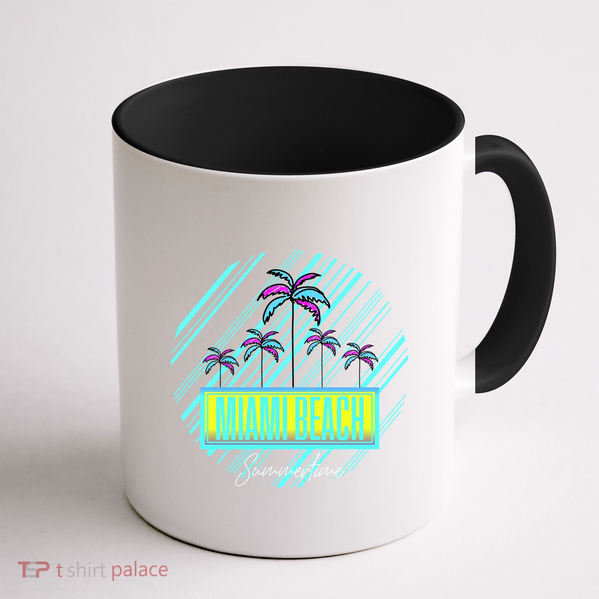 Miami Beach Palm Trees Retro Coffee Mug