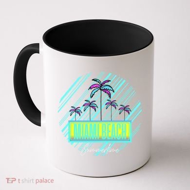 Miami Beach Palm Trees Retro Coffee Mug