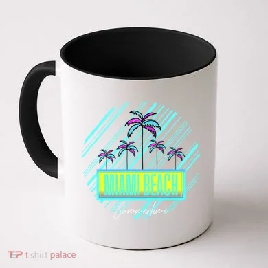 Miami Beach Palm Trees Retro Coffee Mug