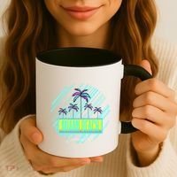 Miami Beach Palm Trees Retro Coffee Mug thumb 3