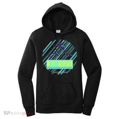 Miami Beach Palm Trees Retro Women's Hoodie