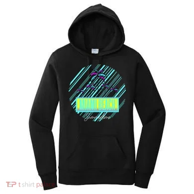 Miami Beach Palm Trees Retro Women's Hoodie