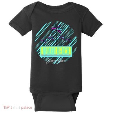 Miami Beach Palm Trees Retro Baby Bodysuit