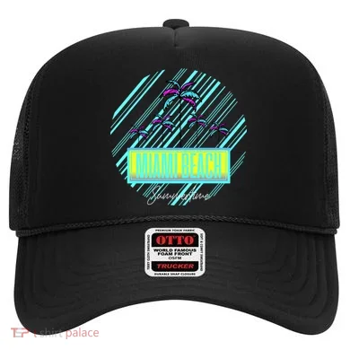 Miami Beach Palm Trees Retro Hat