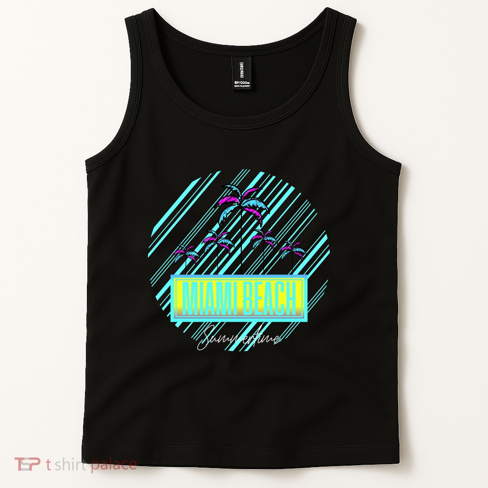 Miami Beach Palm Trees Retro Tank Top
