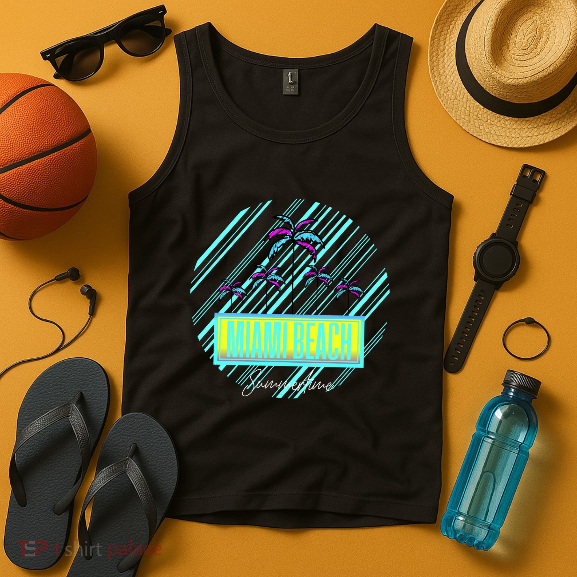 Miami Beach Palm Trees Retro Tank Top