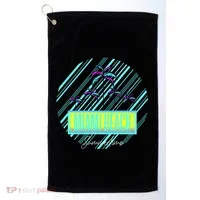 Miami Beach Palm Trees Retro Golf Towel thumb 0