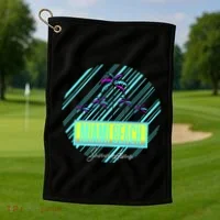 Miami Beach Palm Trees Retro Golf Towel thumb 1