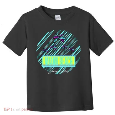 Miami Beach Palm Trees Retro Toddler T-Shirt