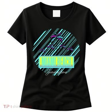 Miami Beach Palm Trees Retro Women's T-Shirt