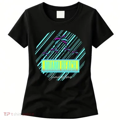 Miami Beach Palm Trees Retro Women's T-Shirt