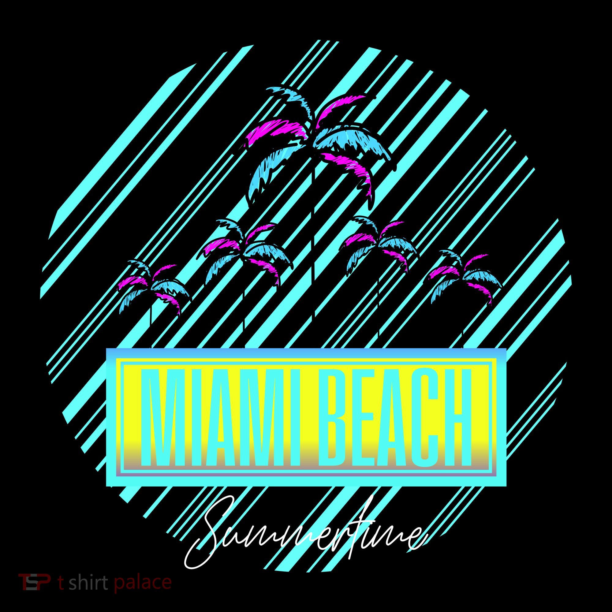 Miami Beach Palm Trees Retro Kids Hoodie