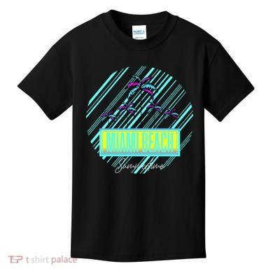 Miami Beach Palm Trees Retro Kids T-Shirt