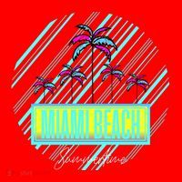 Miami Beach Palm Trees Retro Santa Hat thumb 1