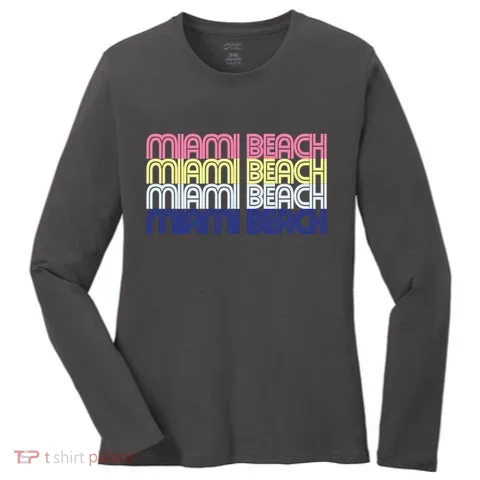 Miami Beach Repeat Women's Long Sleeve Shirt in the selected color