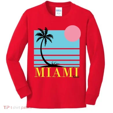 Miami Beach Sunset Kids Long Sleeve Shirt