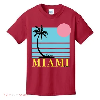 Miami Beach Sunset Kids T-Shirt
