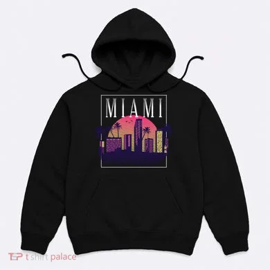 Miami Florida Retro Skyline Hoodie