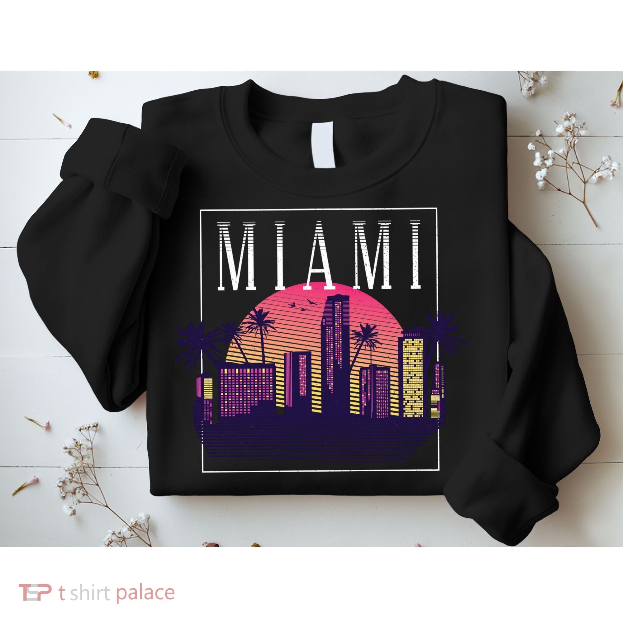 Miami Florida Retro Skyline Sweatshirt