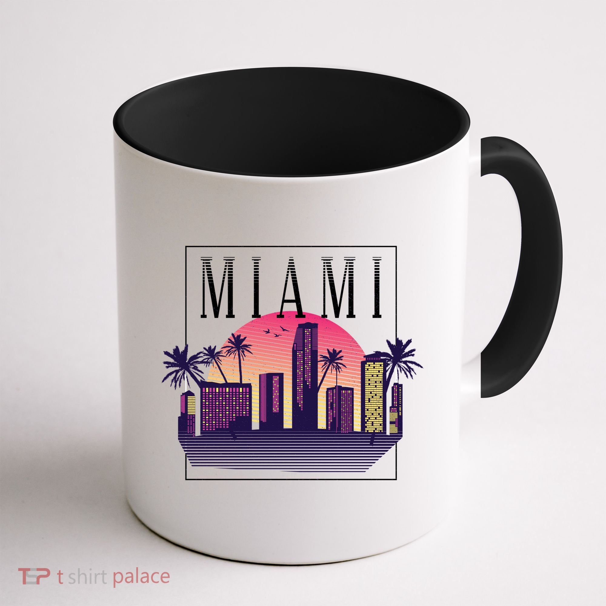 Miami Florida Retro Skyline Coffee Mug