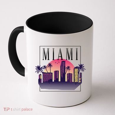 Miami Florida Retro Skyline Coffee Mug