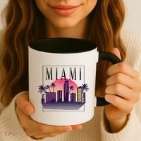 Miami Florida Retro Skyline Coffee Mug thumb 3