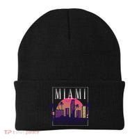 Miami Florida Retro Skyline Beanie thumb 0