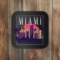 Miami Florida Retro Skyline Coaster thumb 0