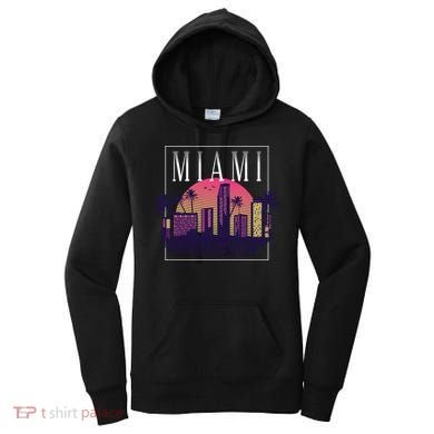 Miami Florida Retro Skyline Women's Hoodie