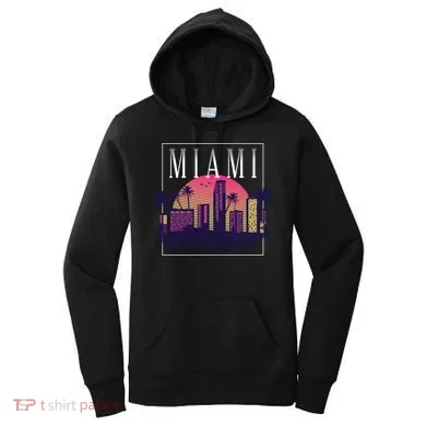 Miami Florida Retro Skyline Women's Hoodie