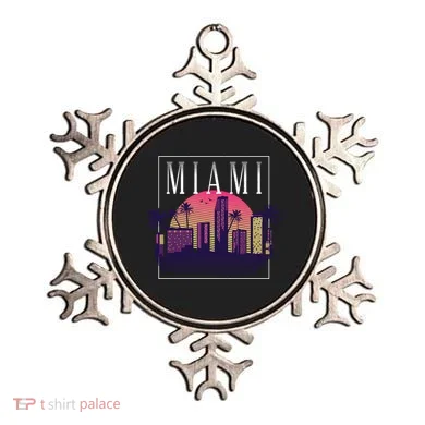 Miami Florida Retro Skyline Ornament