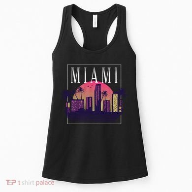 Miami Florida Retro Skyline Women's Tank Top