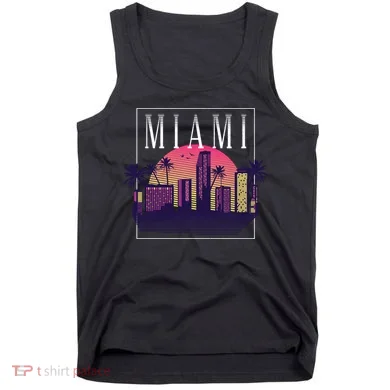 Miami Florida Retro Skyline Tank Top