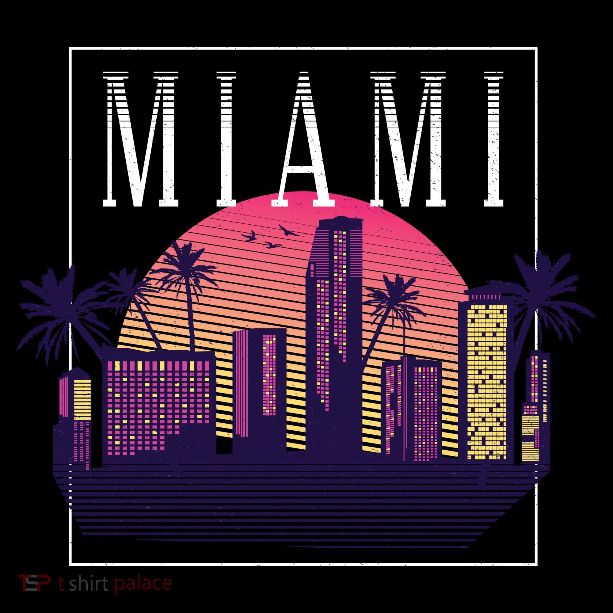 Miami Florida Retro Skyline Visor