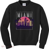 Miami Florida Retro Skyline Kids Sweatshirt thumb 0