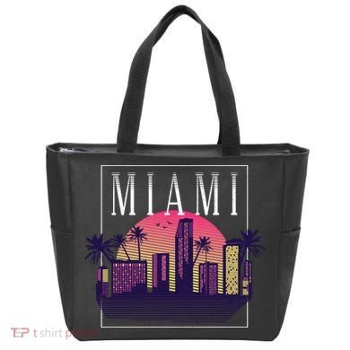 Miami Florida Retro Skyline Tote Bag