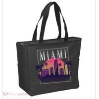 Miami Florida Retro Skyline Tote Bag thumb 2