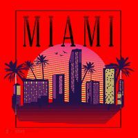 Miami Florida Retro Skyline Santa Hat thumb 1